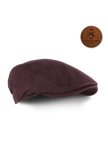 KARNAS ŞAPKA Burgundy Kaše Personality Fabric - Anti-Sweat Satin Quilted Lined Cap Hat