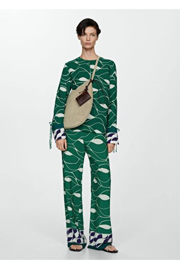 MANGO Woman patterned straight cut pants