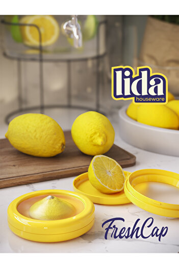 Lida Houseware Freshcap 1 Piece - Flexible and Reusable Fruit, Vegetable, Onion, Lemon and Tomato Storage Container