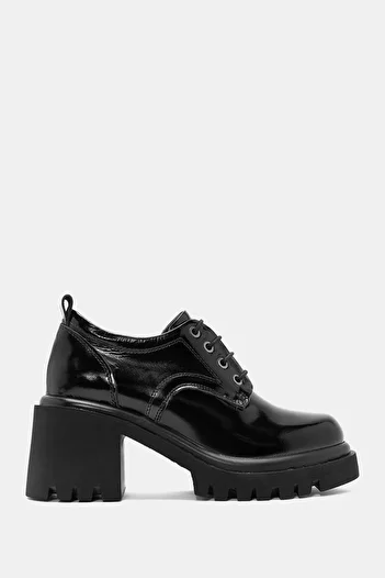 Bestyle Leona Women's Black Real Leather High Heel Loafer