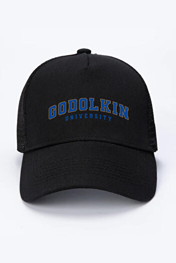 Tshirthane Gen V Godolkin University Letter Black Mesh Cap