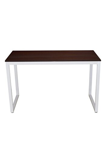 micasa Metal Frame Wooden Rectangular Compact Computer Desk