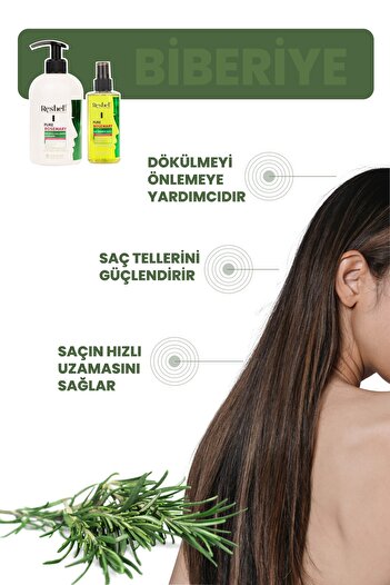 Reshell Biberiye Şampuanı Dökülme Karşıtı ve Hızlı Uzamaya Yardımcı Biotin, Keratin ve Kolajen Özlü 500 ml
