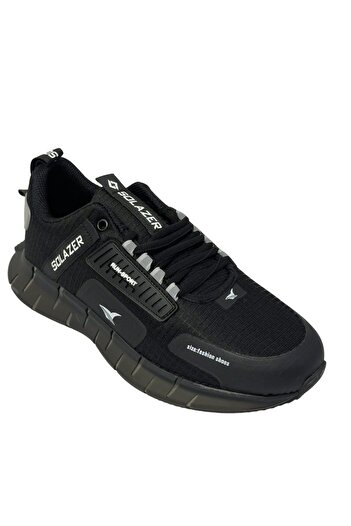 SOLAZER Erkek Siyah Beyaz Sneaker Günlük Spor Ayakkabı 38-2