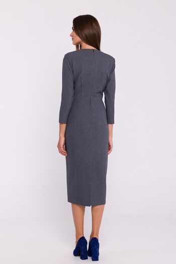Stylove A simple midi dress with a V-neck