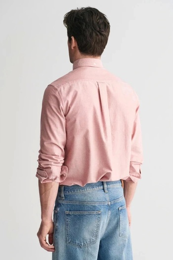 Gant Men's Pink Regular Fit Button Lapel Oxford Shirt