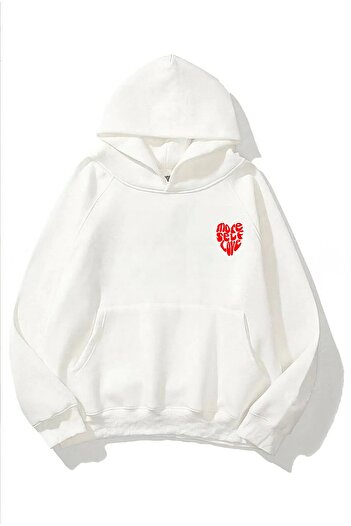 The Champ Clothing Φούτερ με κουκούλα Fleece Normal People Scare Me με στάμπα λευκό Unisex φούτερ με κουκούλα