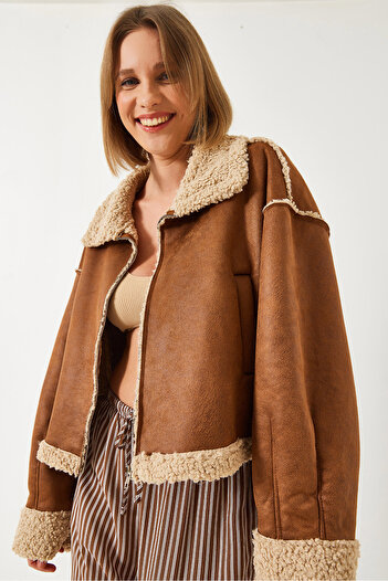 Bianco Lucci Women's Sheepskin Short Jacket 20081 60351366