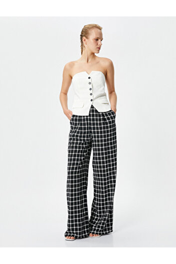 Koton Wide Leg Trousers with Lace-up Waist