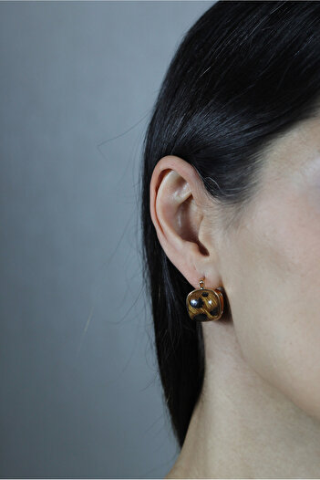 homet Leopard Print Brass Hoop Earrings