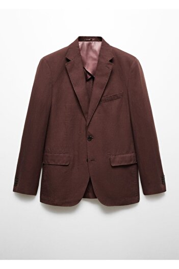 MANGO Man Dar kesimli keten blazer ceket