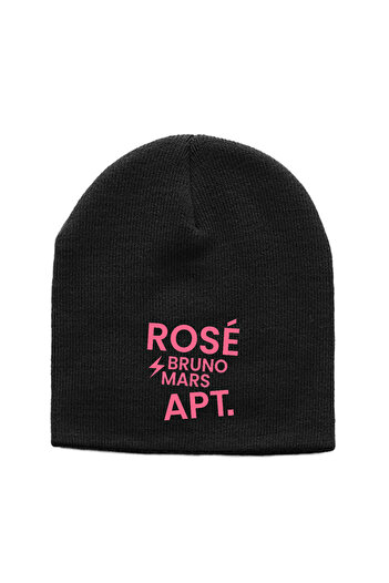 Tshirthane BLACKPINK ROSE BRUNO MARS APT Чорна в'язана шапка