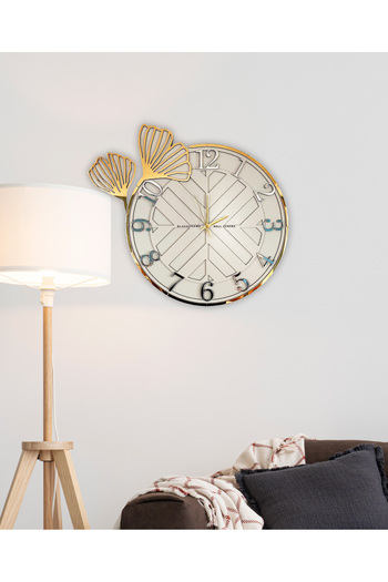 Blackframe - Harvest Time - Gray & Gold - 40cm Wall Clock