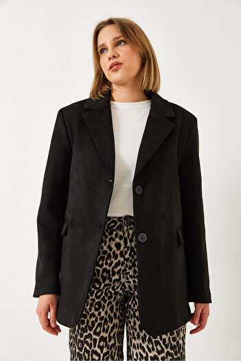 Bianco Lucci Women's Two-Button Suede Jacket 60261244