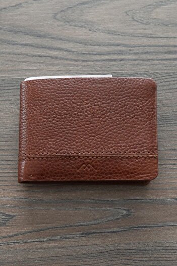 Madmext Tan Genuine Leather Men's Wallet with Card Compartment 7255