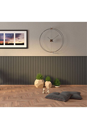 Bien Home 70x35cm 0,25 M2 Kendinden Yapışkanlı Antrasit Ahşap Kendinden Yapışkanlı Esnek Lambri Duvar Paneli
