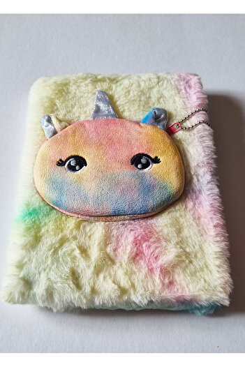 Modellino Zippered Pocket Furry Plush Rabbit Souvenir Memory Daily Notepad Dmn-Pls2 - 1 Piece with Shape Selection
