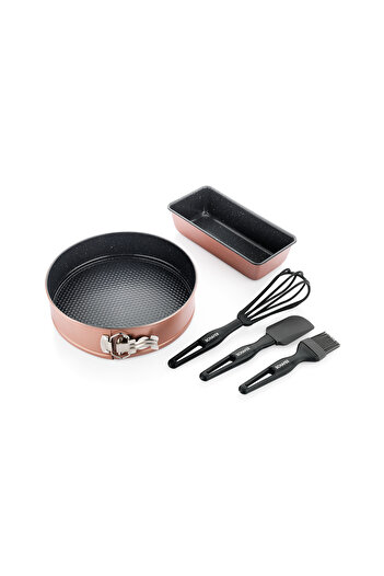 Schafer Ariana Kek Kalıbı+Pasta Seti 5 Parça-Rosegold