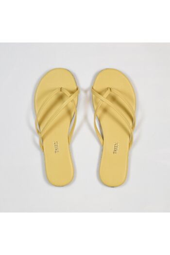 Tkees Women's Yellow Double Band Daily Stylish Flip Flops