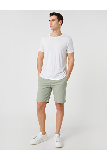 Koton Basic Woven Shorts Buttoned Pocket Detailed
