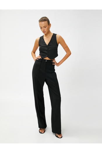 Koton Crop Blazer Vest Buttoned