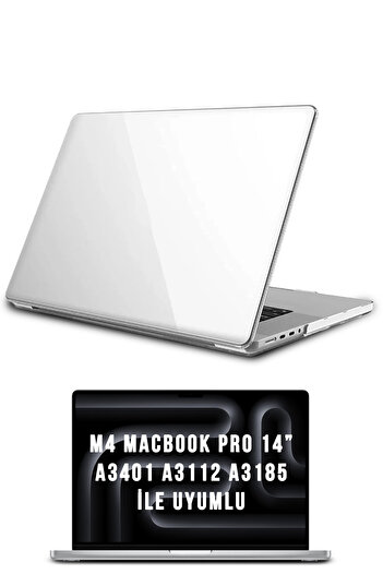 Nezih Case Macbook Pro 14 Inç M4 A3401 A3112 A3185 Uyumlu Koruyucu Şeffaf Sert Kapak