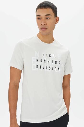 Nike Ανδρικό μπλουζάκι προπόνησης για τρέξιμο Dri Fit Running Division Λευκό