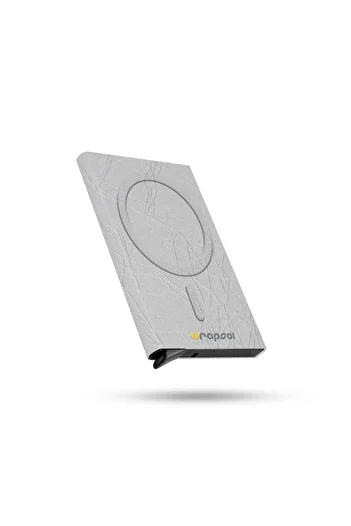 Wrapsol Magsafe Сірий RFID захищений алюмінієвий автоматичний гаманець для кредитних карток - Лінійний рельєфний