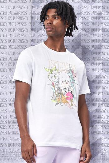 Nike Fantasy Graphic Unisex Μπλουζάκι Λευκό Λεπτό Τζέρσεϊ Βαμβακερό Unisex Μπλουζάκι Λευκό