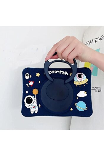 TEKNETSTORE Samsung Galaxy Tab A9 8.7 (2023) Sm-x110 Compatible Astronaut Child Case with Hanging Stand Fun