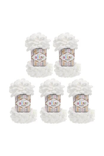 Alize Alize Puffy 55 White Hand Knitting Thread