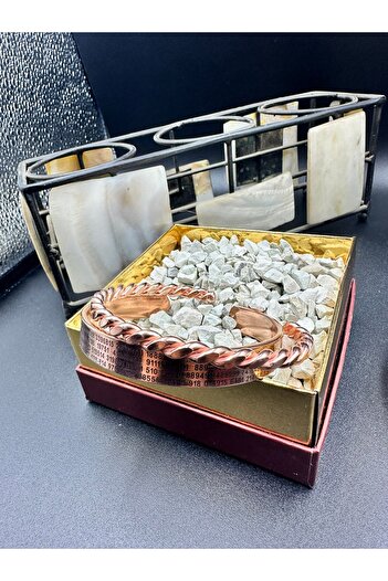 KAVELE Saf Bakır Özel Zeolit Kumlu Bileklik
