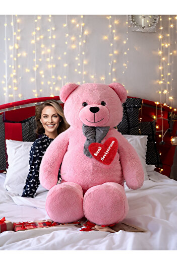 Princess Bear Dev Büyük Peluş Ayıcık 170 CM Seni Seviyorum Kalpli