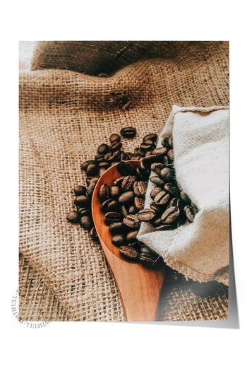 Postifull Rustic Unframed Poster, Scandinavian Brown Painting, No:424 Coffee Beans Photo