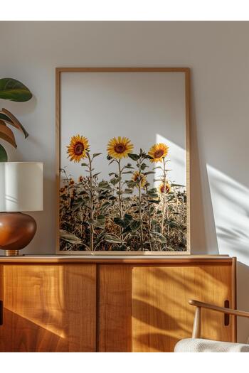 Postifull Rustic Unframed Poster, Scandinavian Yellow Painting, No:429 Sunflower Photo