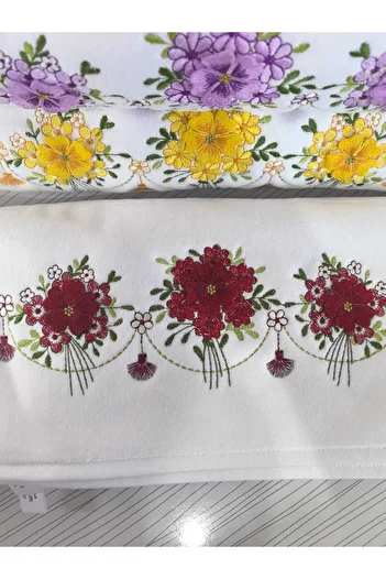 Peacock 3D Embroidered, 100% Cotton Hand & Face Towel 50 X 90