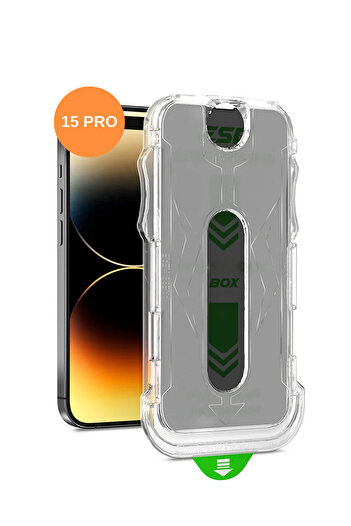 OSG 9H Tempered Shatterproof Glass Screen Guard for iPhone 15 Pro Screen Protector with Anti-Static Installation Attachment