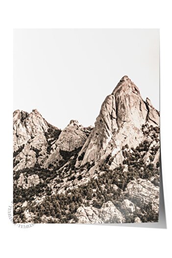 Postifull Rustic Unframed Poster, Scandinavian White Painting, No:316 Mountains Photo, Vertical