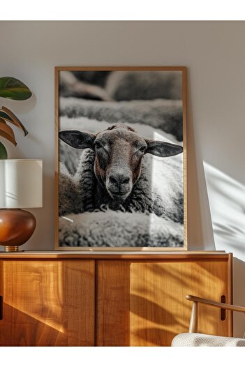 Postifull Rustic Unframed Poster, Scandinavian Brown Painting, No:270 Goat Photo, Vertical