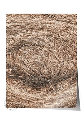Postifull Rustic Unframed Poster, Scandinavian Brown Painting, No:344 Hay Bale Photo, Vertical