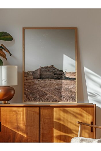 Postifull Rustic Unframed Poster, Scandinavian Brown Painting, No:446 Cabin Photo