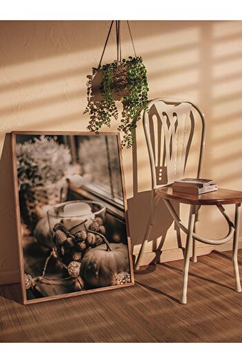 Postifull Rustic Çerçevesiz Poster, Iskandinav Turuncu Tablo, No:477 Balkabakları Fotoğraf