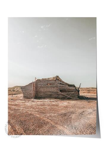 Postifull Rustic Unframed Poster, Scandinavian Brown Painting, No:446 Cabin Photo