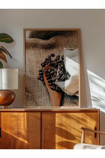 Postifull Rustic Unframed Poster, Scandinavian Brown Painting, No:424 Coffee Beans Photo