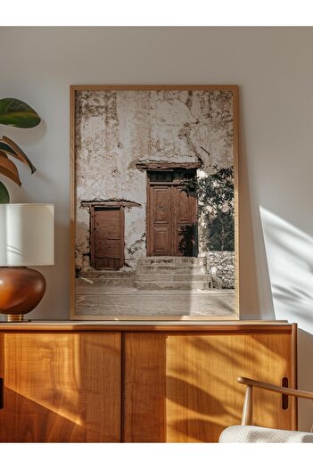 Postifull Rustic Frameless Poster, Scandinavian Brown Painting, NO:179 Old Toilets Photo, Vertical