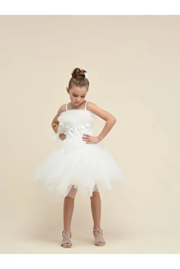 Zekids Κορίτσι - Κοντό βραδινό φόρεμα με κεντητό λουλούδι με παγιέτες