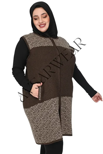 AVSARWEAR Plus Size Leopard Print Piece Vest - Pocket, Avsarwear