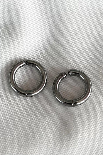 Smooth Carts Unisex 316l Surgical Steel Compression Non-Perforated Ears, Tragus, Cartilage Steel Round Hoop Earrings