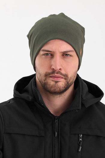 Butikgiz Men's Khaki Thermal 100% Cotton Soft 2 Style in 1 Beret Premium Cuts Series