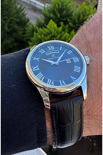 Daniel Klein Men's Watch with Leather Strap 45mm